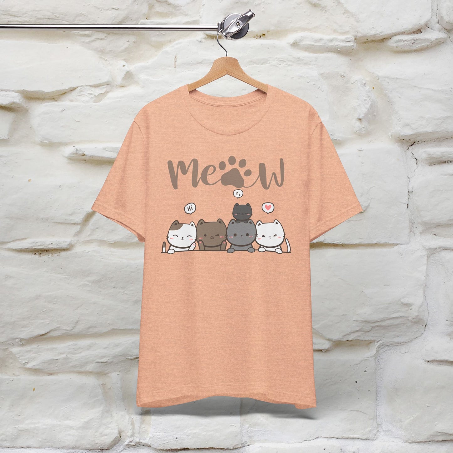 "Meow" Cute Cat T-Shirt for Men & Women | 100% Cotton 🐾