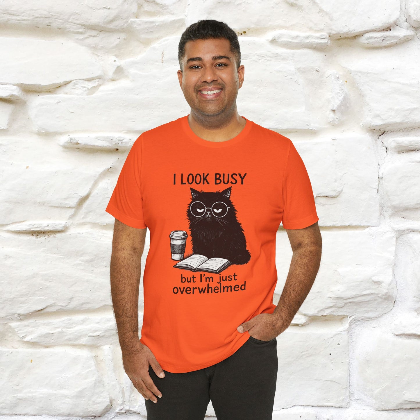 "I Look Busy But I'm Just Overwhelmed" |Cat T-Shirt | Nunu&Miao Studio