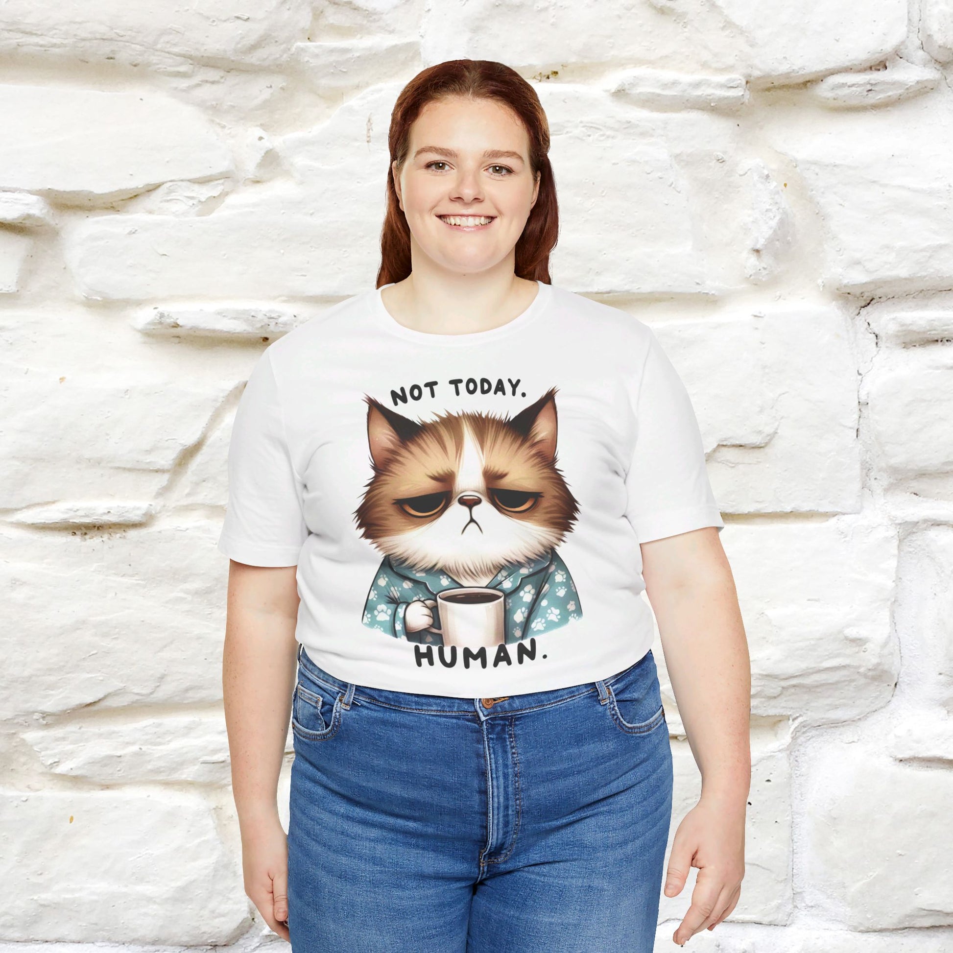 ''Not Today Human'' Cat  T-shirt for Women 100% Cotton* - Nunu&Miao Studio