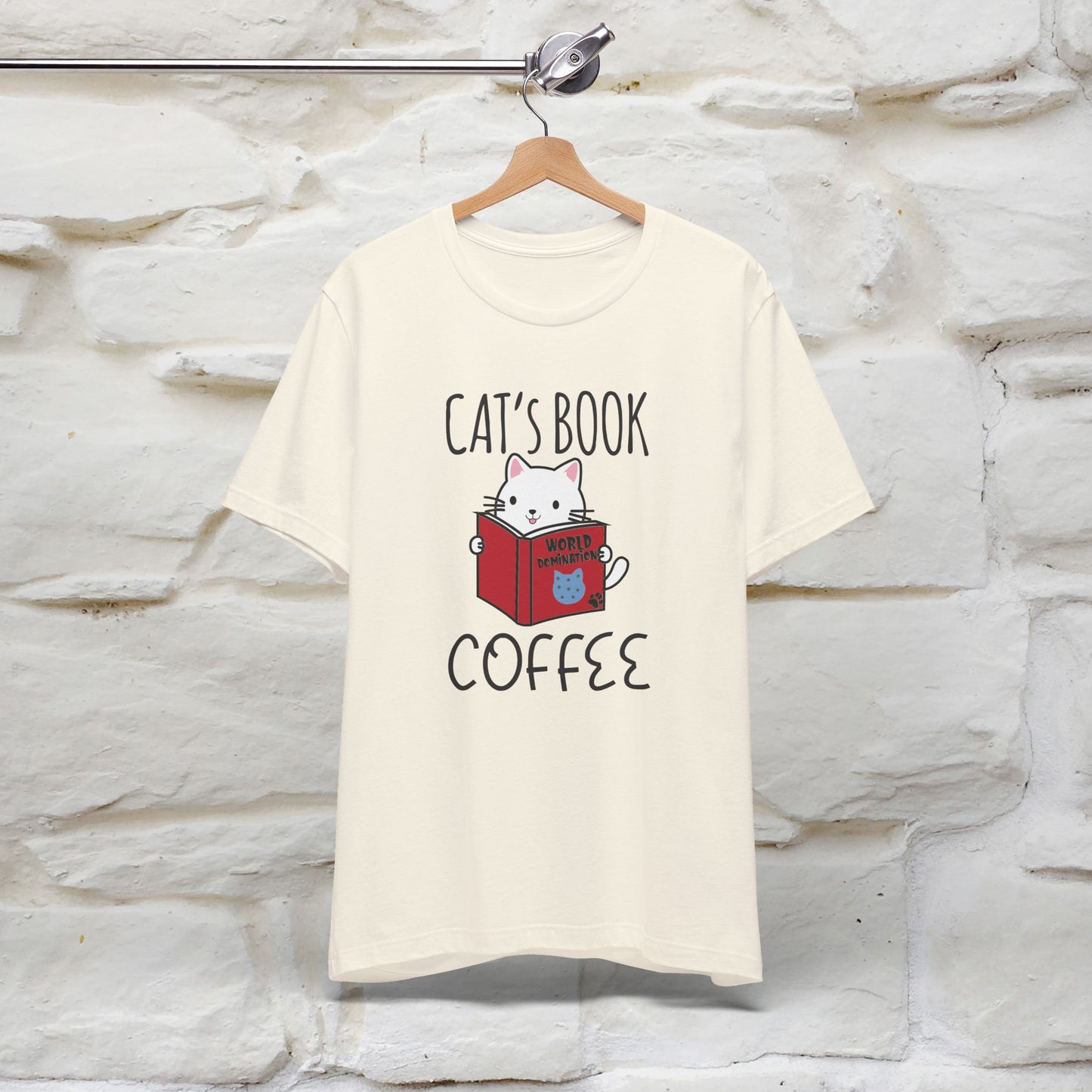 "Cat's Book Coffee" Cat T-Shirt for Men & Women | 100% Cotton* | Cozy Vibes for Book & Cat Lovers