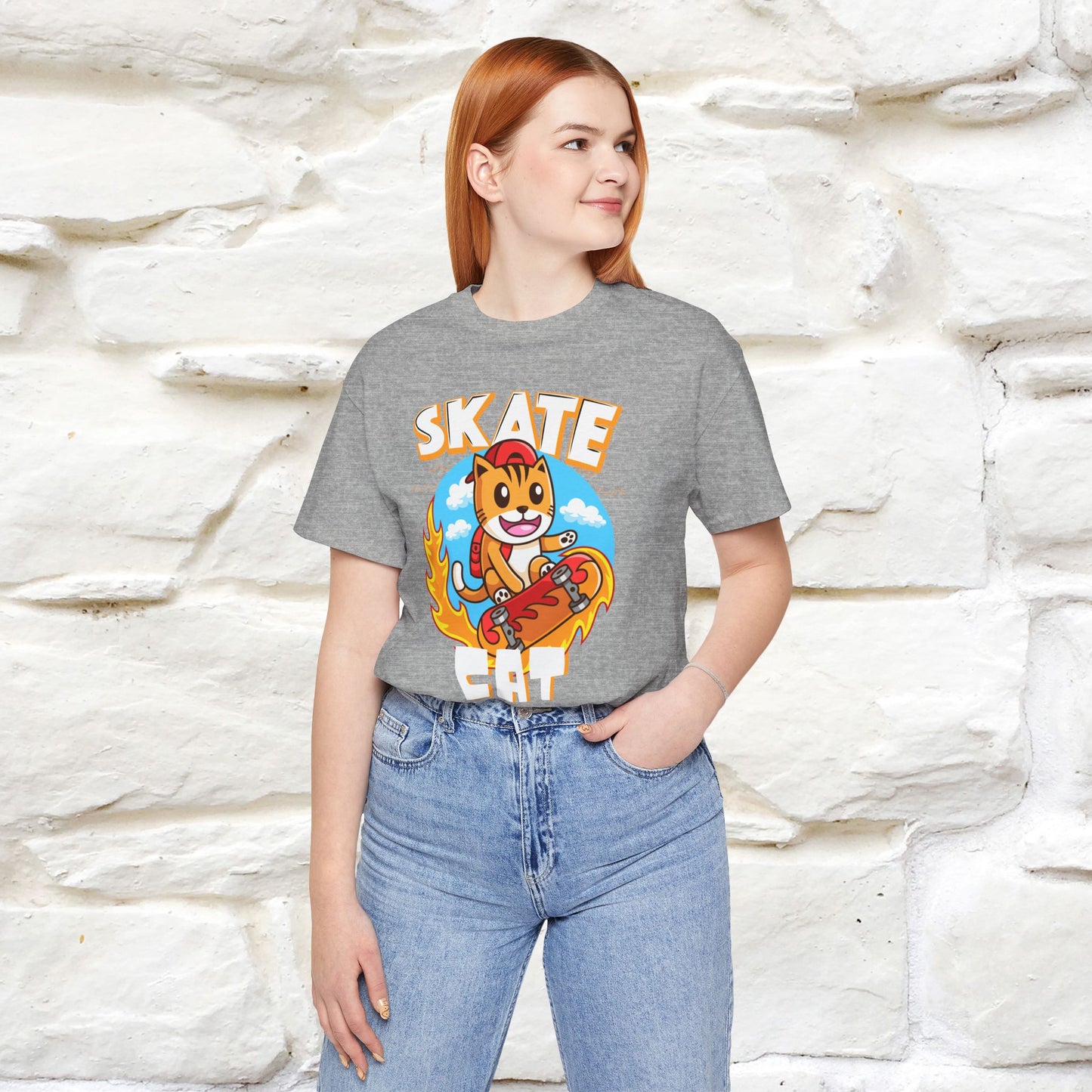 "Skate Cat" Cat T-shirt for Men & Women | 100% Cotton