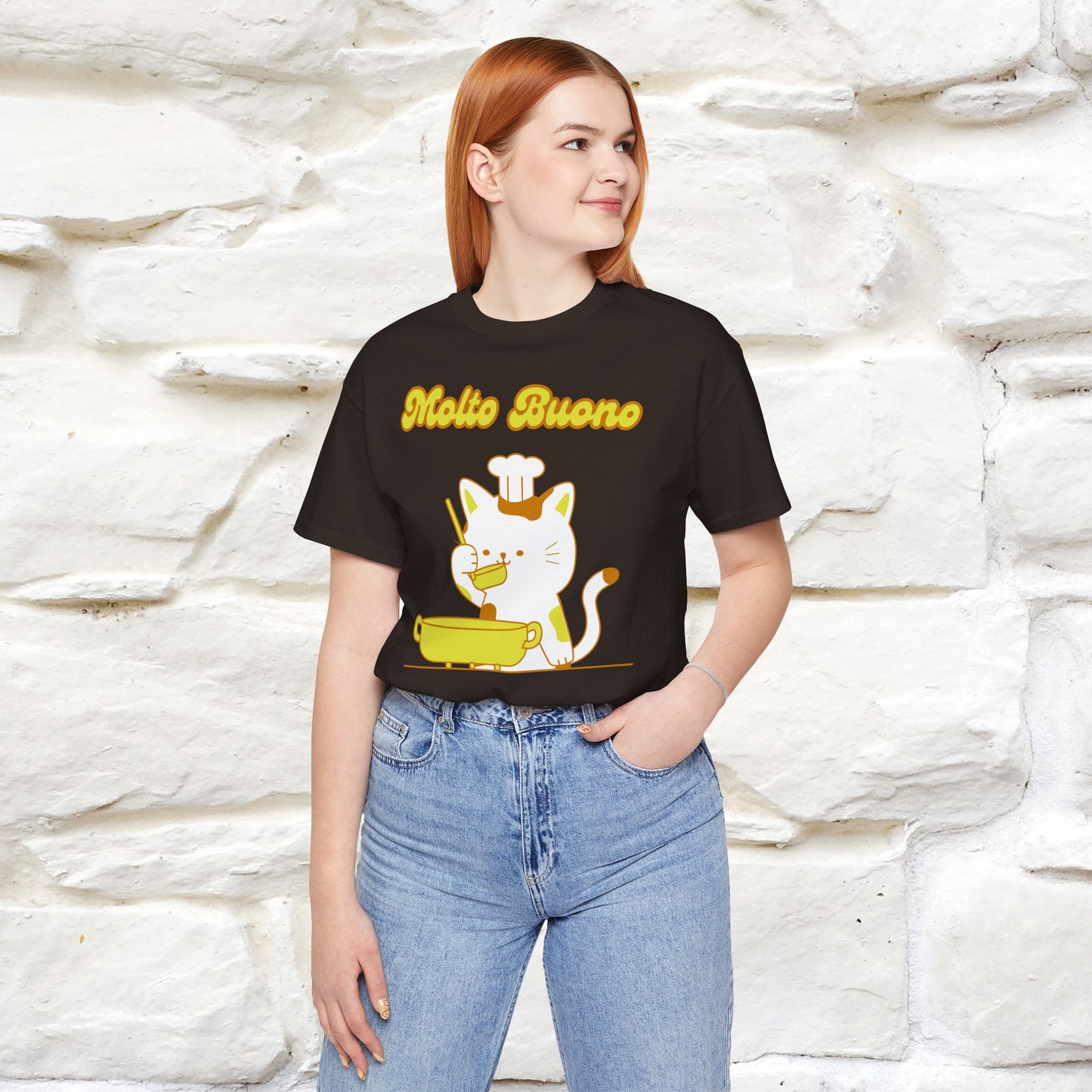 “Molto Buono Cat T-Shirt | Italian-Inspired Cat Shirt for Men & Women | 100% Cotton”