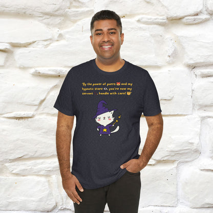 "By the Power of Purrs and My Hypnotic Stare" Halloween Cat Spell T-Shirt for Men & Women | 100% Cotton*