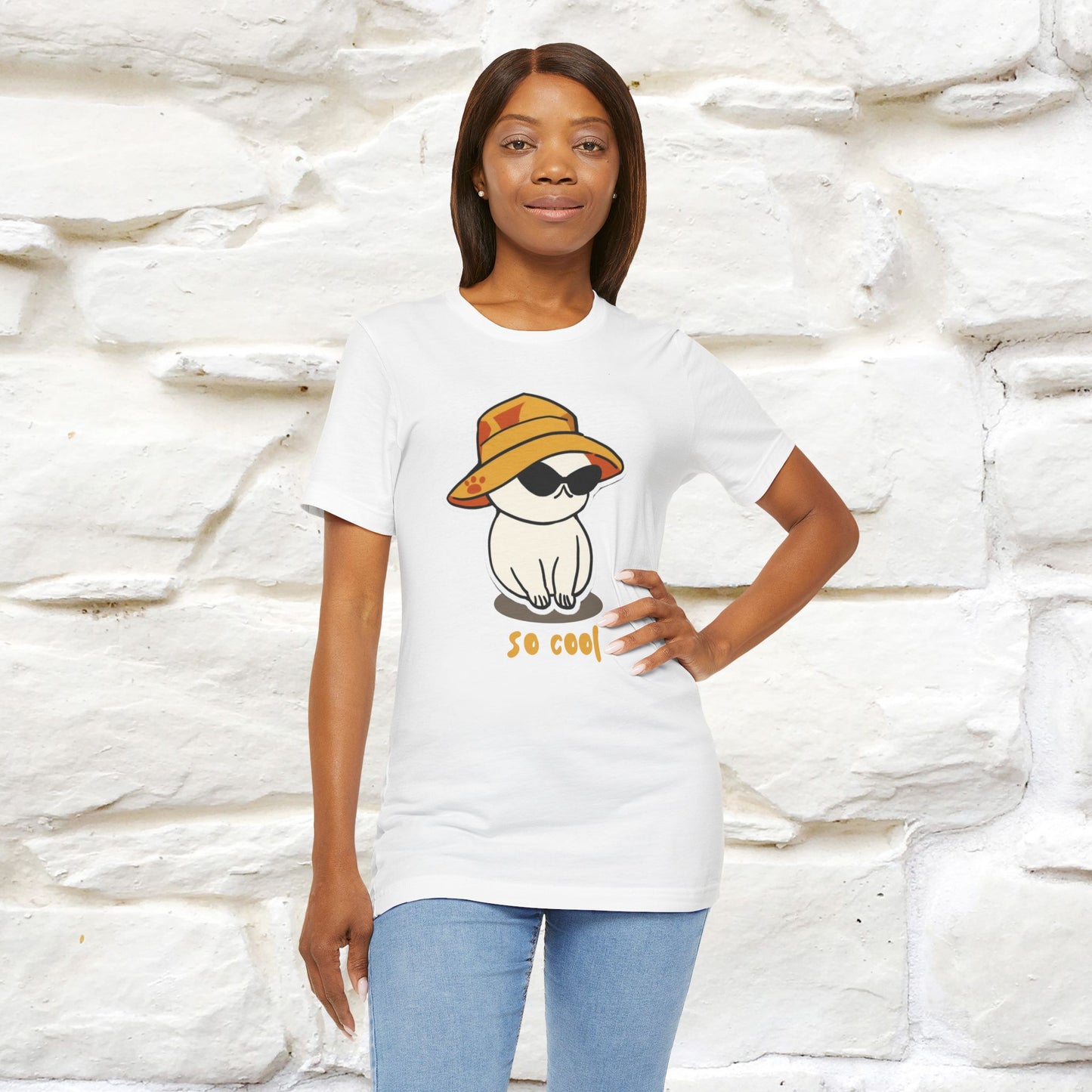 "So Cool" Cat T-Shirt for Men and Women | 100% Cotton* | Trendy Cat Apparel for Cat Lovers