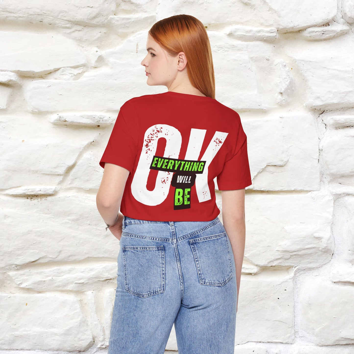 ''Everything Will Be Ok '' Cat T-Shirt Front and Back Design | Nunu&Miao Studio