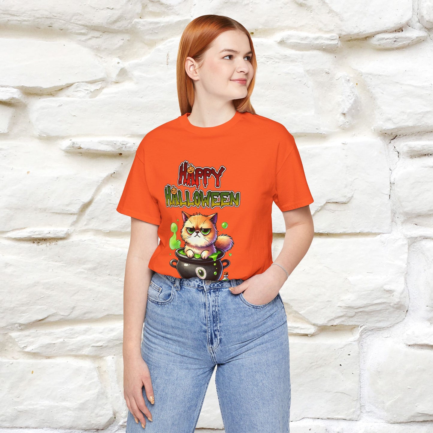 "Angry Cat Happy Halloween" Cat  T-shirt |Nunu&Miao Studio