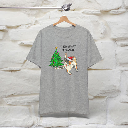 I Do What I want Funny T-Shirt | Festive Cat Christmas Shirt for Men & Women | 100% Cotton*