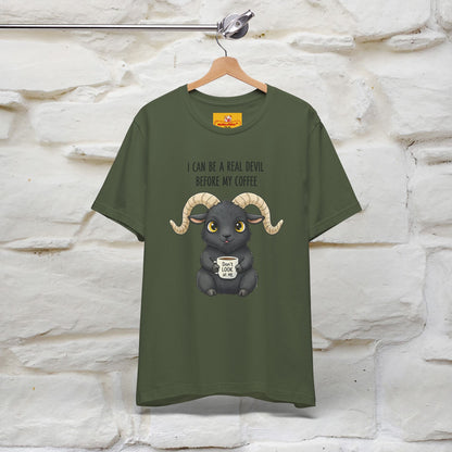 "I Can Be a Real Devil Before My Coffe" Funny T-shirt |Nunu&Miao Studio