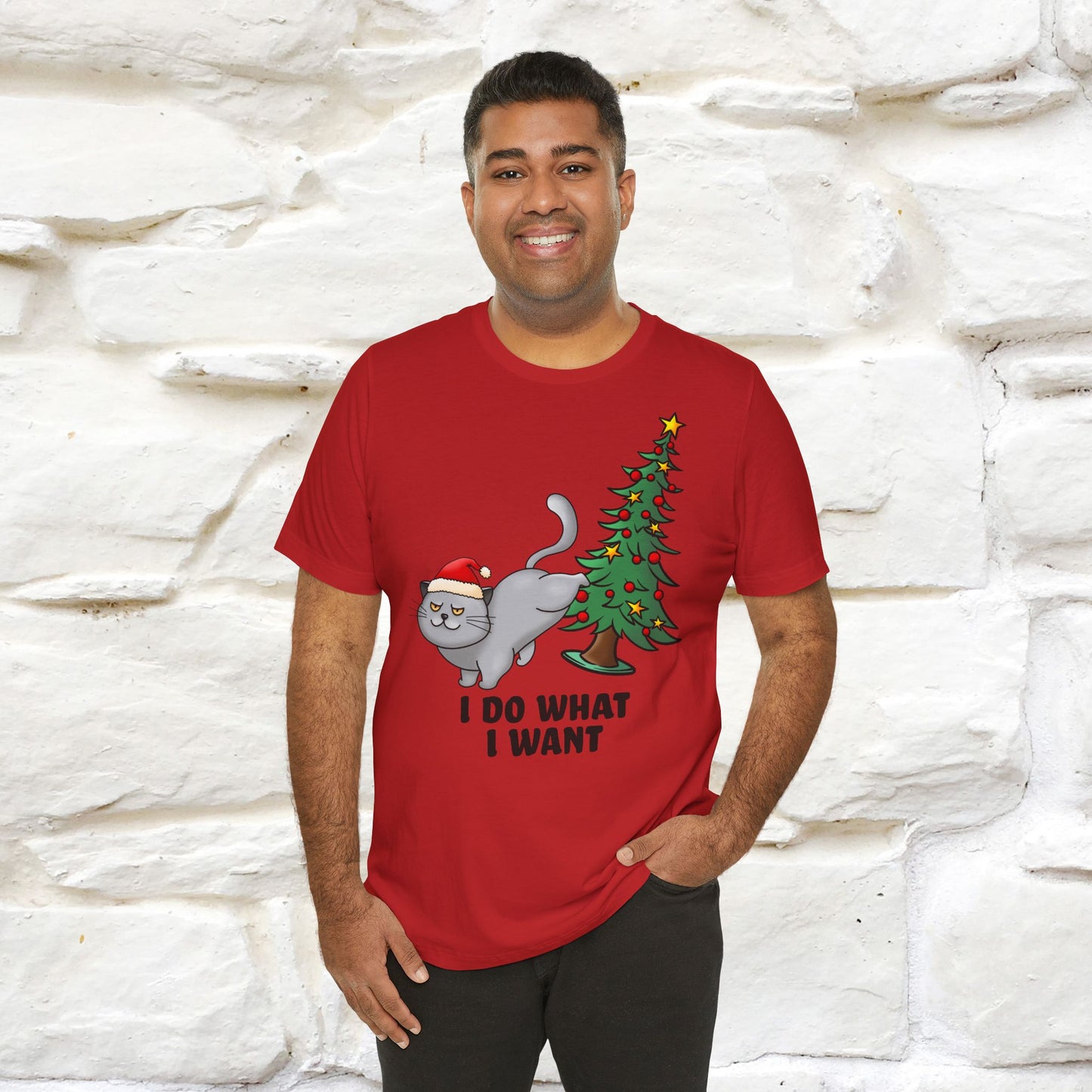 I Do What I Want | Cattitude Cat Christmas Shirt for Men & Women | 100% Cotton*