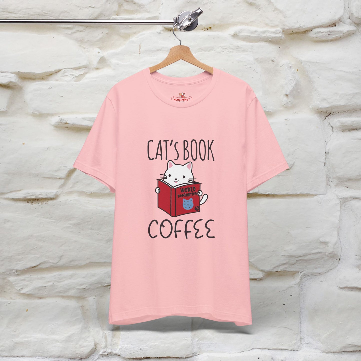 "Cat's Book Coffee" Cat T-Shirt for Men & Women | 100% Cotton* | Cozy Vibes for Book & Cat Lovers