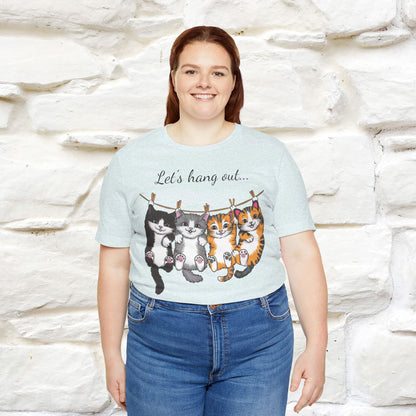 ''Let's Hang Out'' Cat T-shirt for Women 100% Cotton* - Nunu&Miao Studio