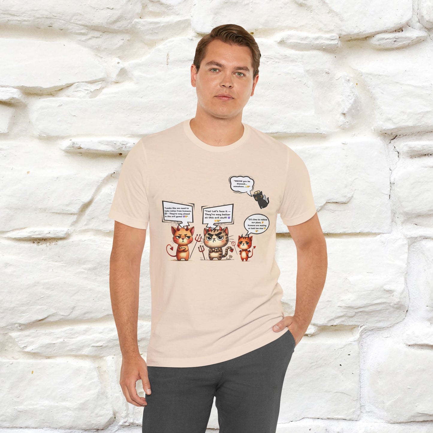 "Humans Are Way Ahead In The Evil Game! 😈😼" Cat  T-shirt |Nunu&Miao Studio - Nunu&Miao Studio