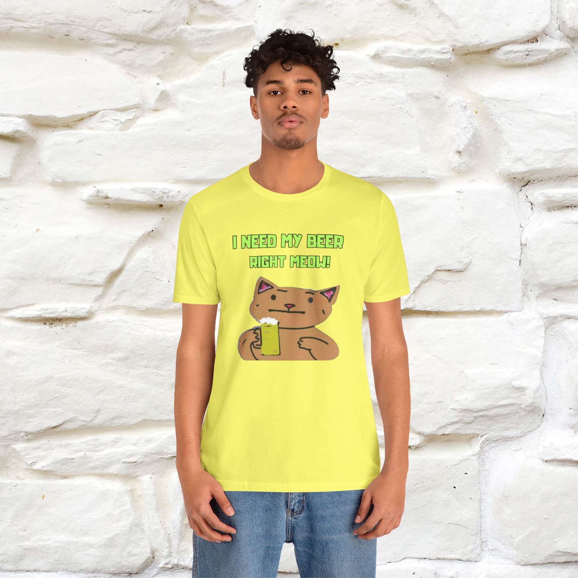 "I Need My Beer Right Meow!" Cat  T-shirt |Nunu&Miao Studio - Nunu&Miao Studio