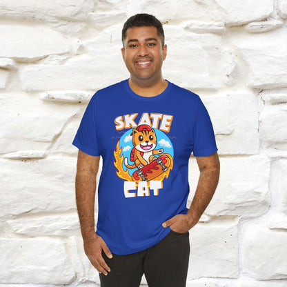 "Skate Cat" Cat T-shirt for Men & Women | 100% Cotton