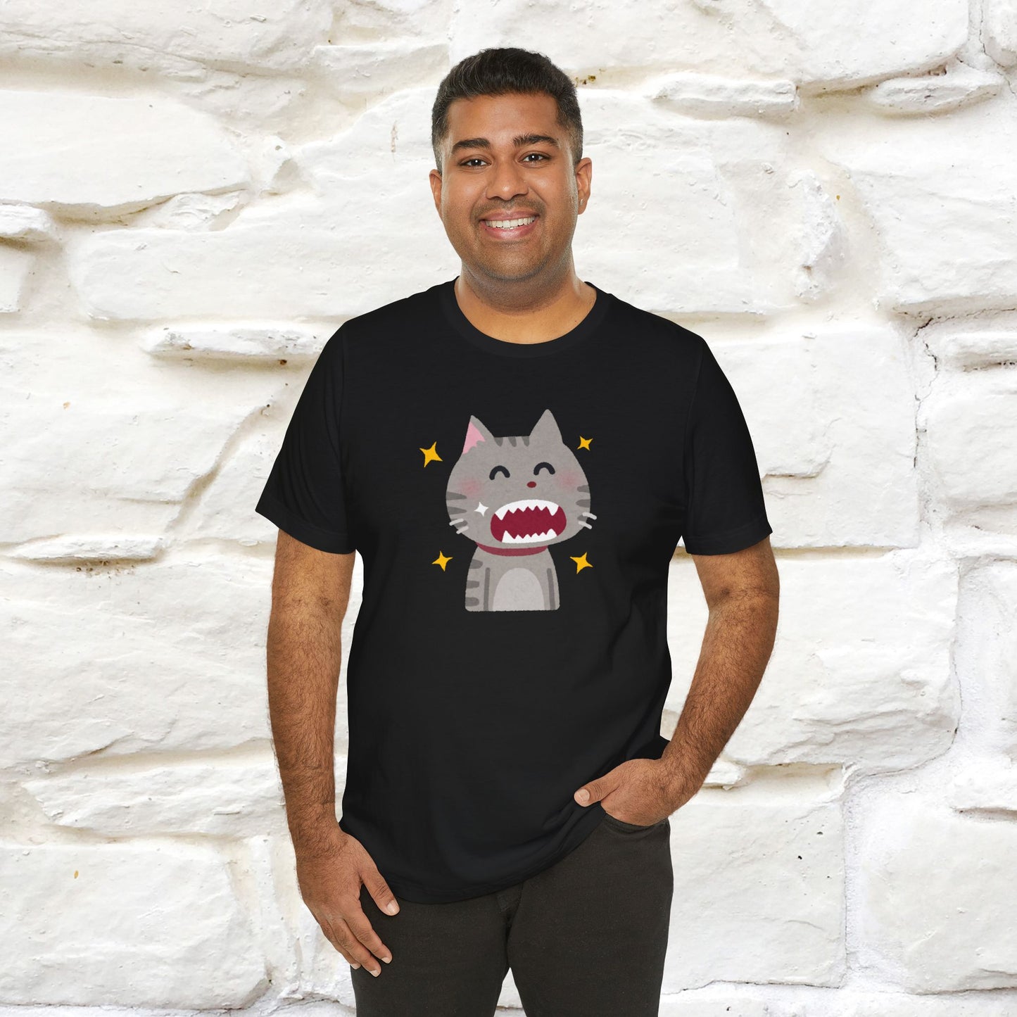 "Smile, Sparkle, Shine" Cat T-Shirt | Front & Back Design | Nunu&Miao Studio