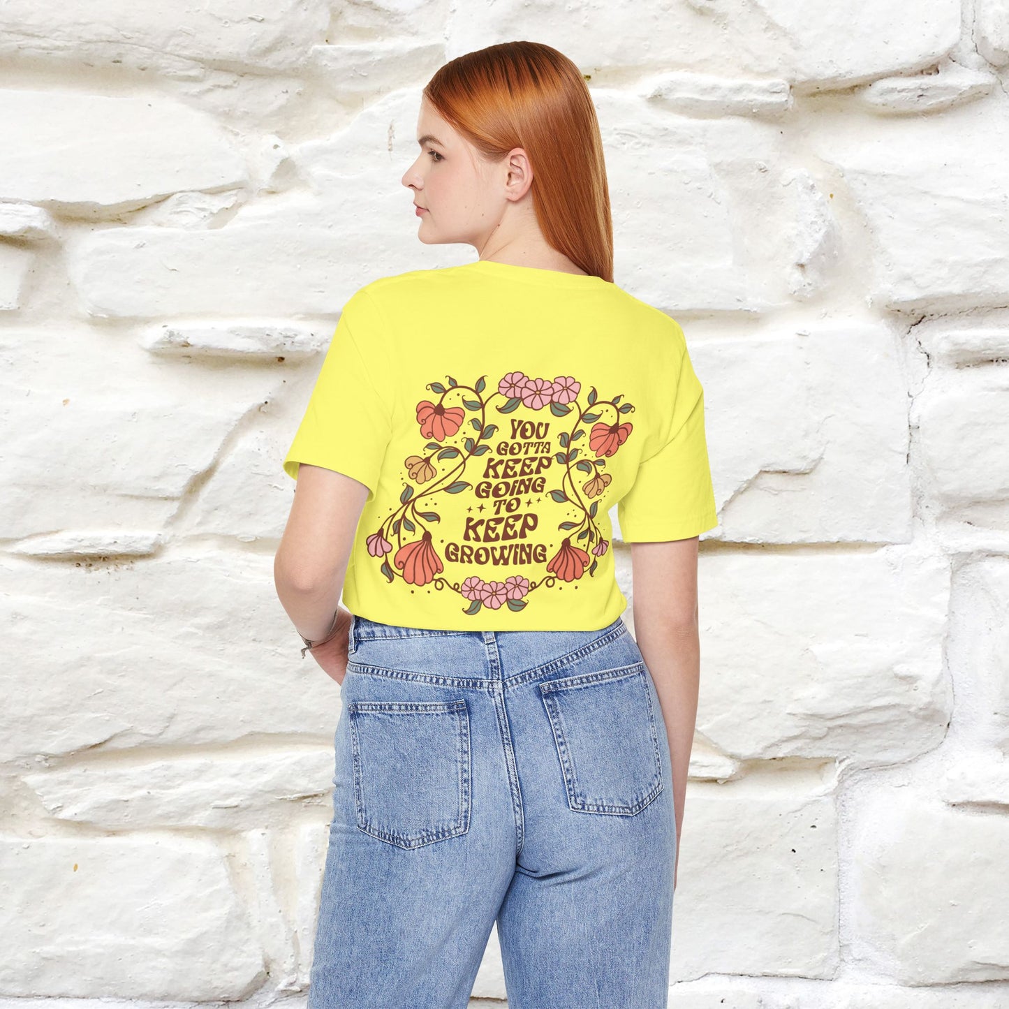''You Gotta Keep Going To Keep Growing" Cat T-Shirt| Front & Back Design | Nunu&Miao Studio