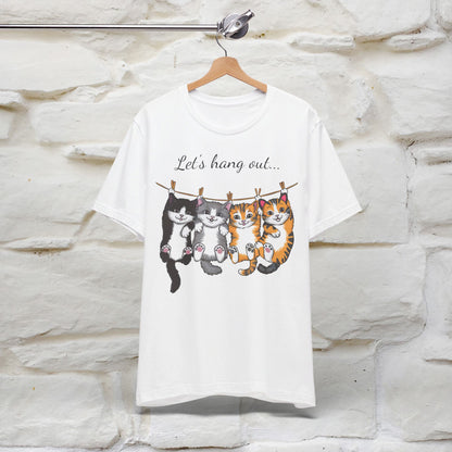 ''Let's Hang Out'' Cat T-shirt for Women 100% Cotton* - Nunu&Miao Studio