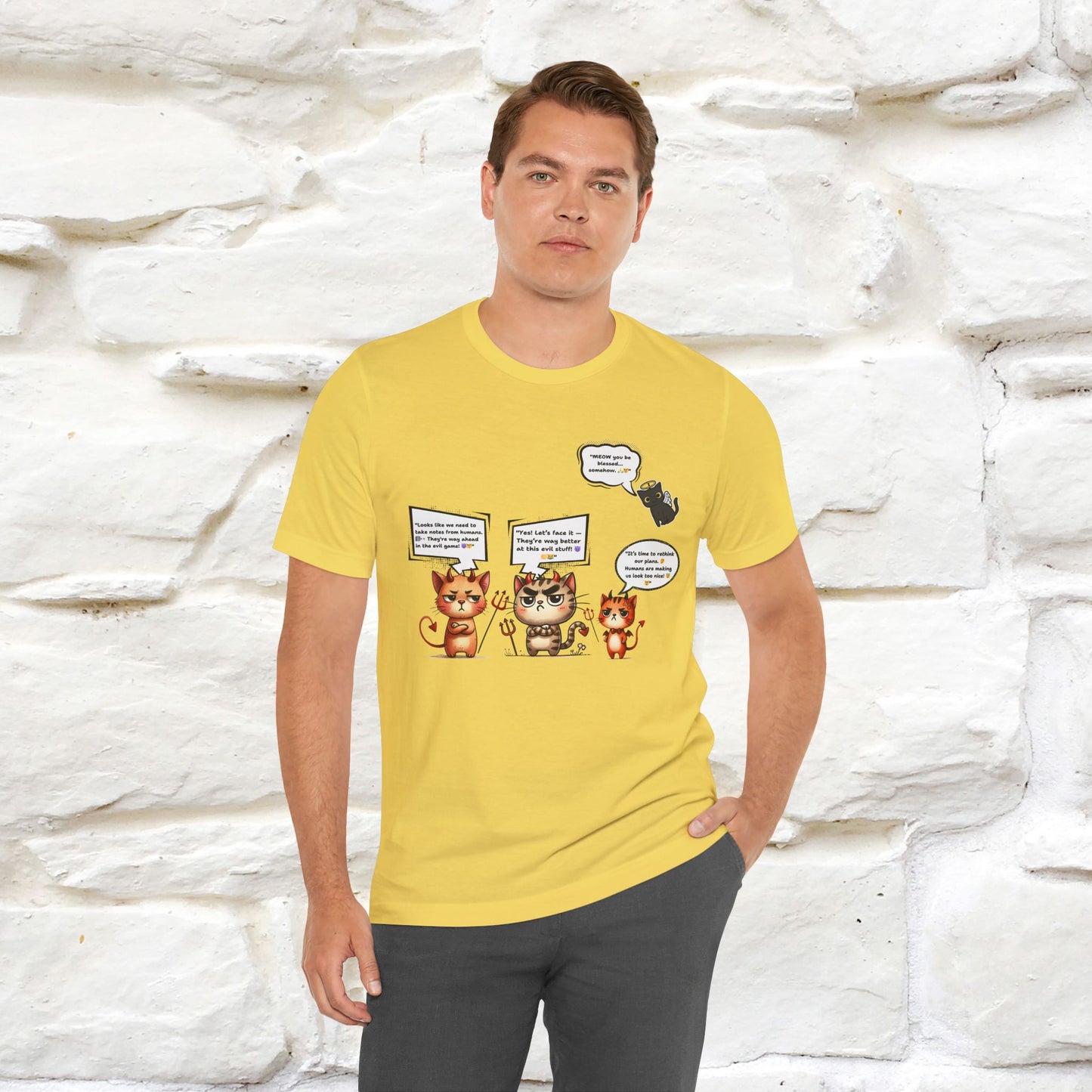 "Humans Are Way Ahead In The Evil Game! 😈😼" Cat  T-shirt |Nunu&Miao Studio - Nunu&Miao Studio