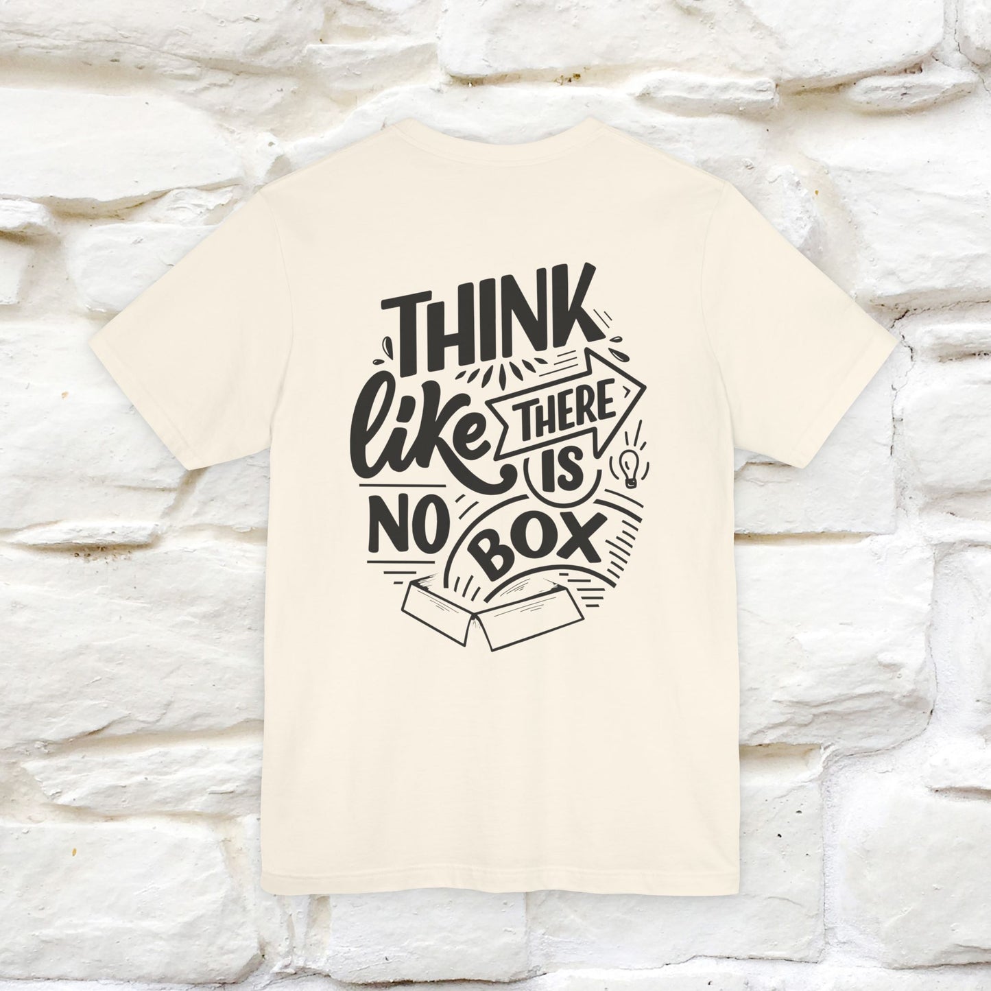 "Think Like There Is No Box" Cat T-Shirt| Front & Back Design | Nunu&Miao Studio