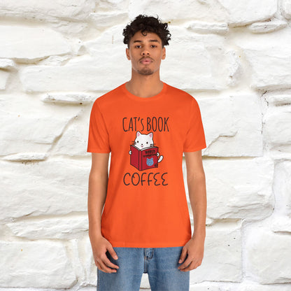 "Cat's Book Coffee" Cat T-Shirt for Men & Women | 100% Cotton* | Cozy Vibes for Book & Cat Lovers