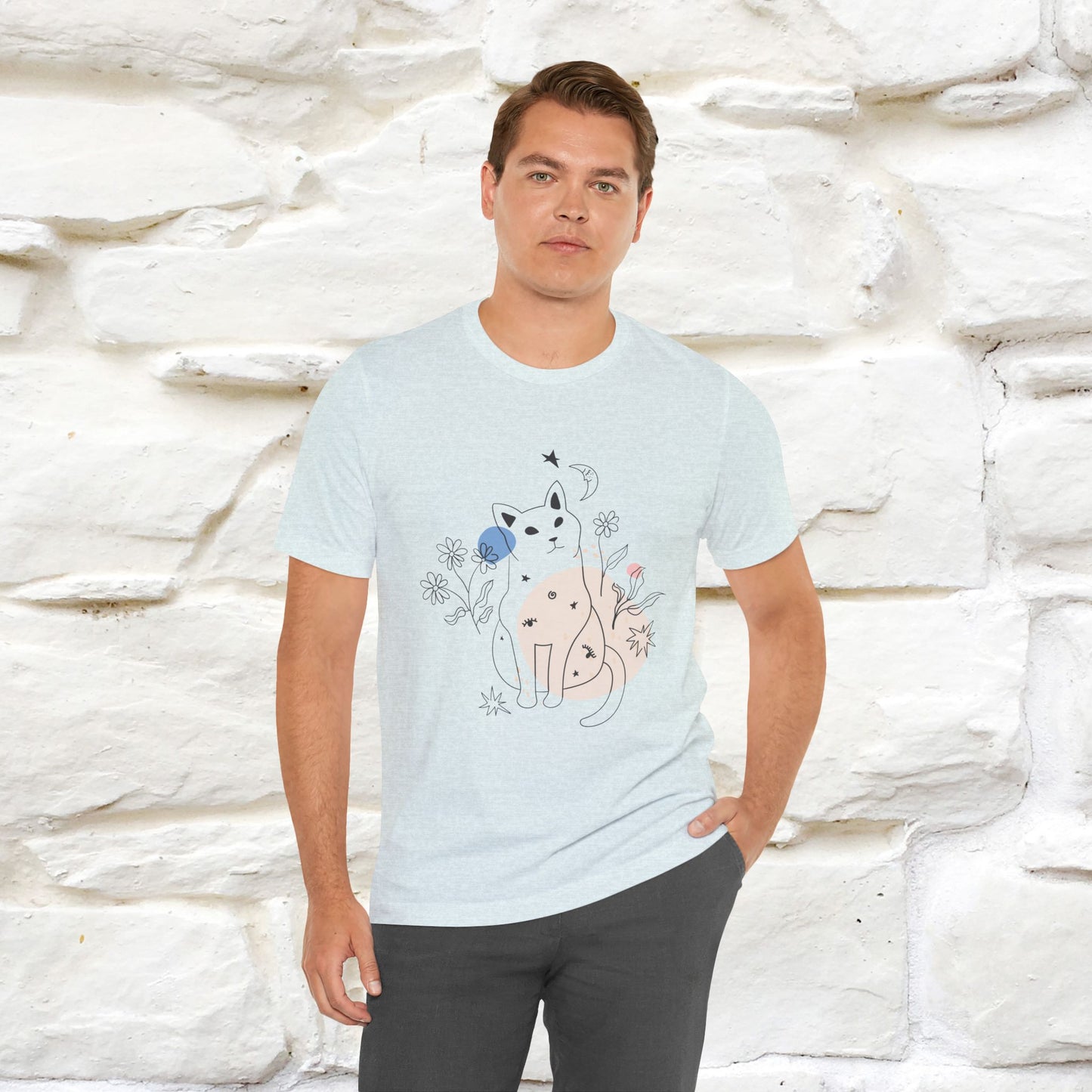 "Night Garden Cat T-Shirt for Men & Women | 100% Cotton* | Enchanting Cat Lover Tee 🐾"