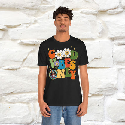 Good Vibes Only Cat T-Shirt for Men & Women | 100% Cotton* Positive Cat Lover Tee