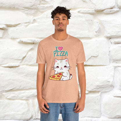 "I Love Pizza" Cat T-shirt for Men & Women | 100% Cotton*