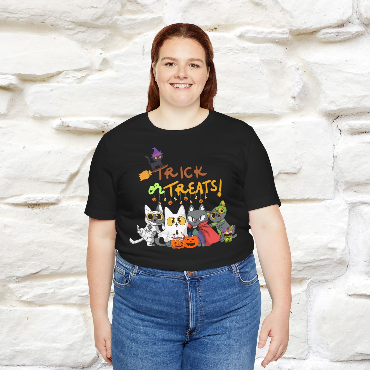 ''Trick Or Treats! ''Cat Unisex T-shirt 100% Cotton*