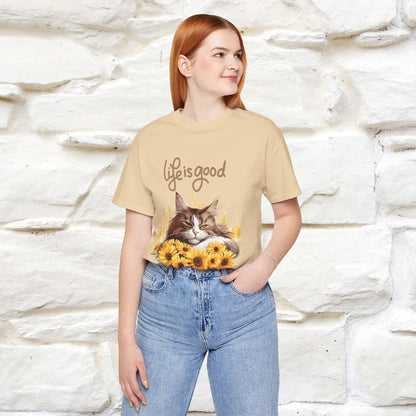 "Life Is Good" Cat T-Shirt for Women | 100% Cotton* 🐾