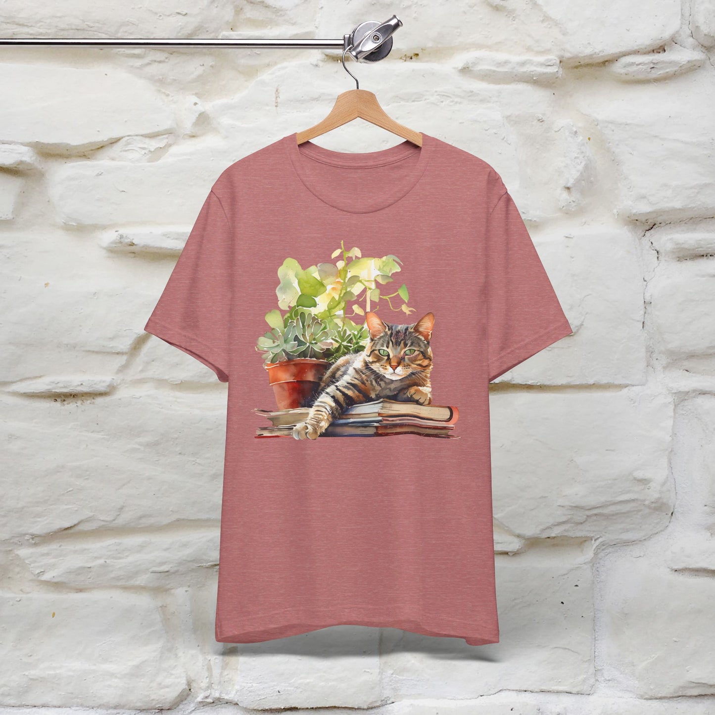 "Feline Bibliophile" T-shirt for Women 100% Cotton* - Nunu&Miao Studio