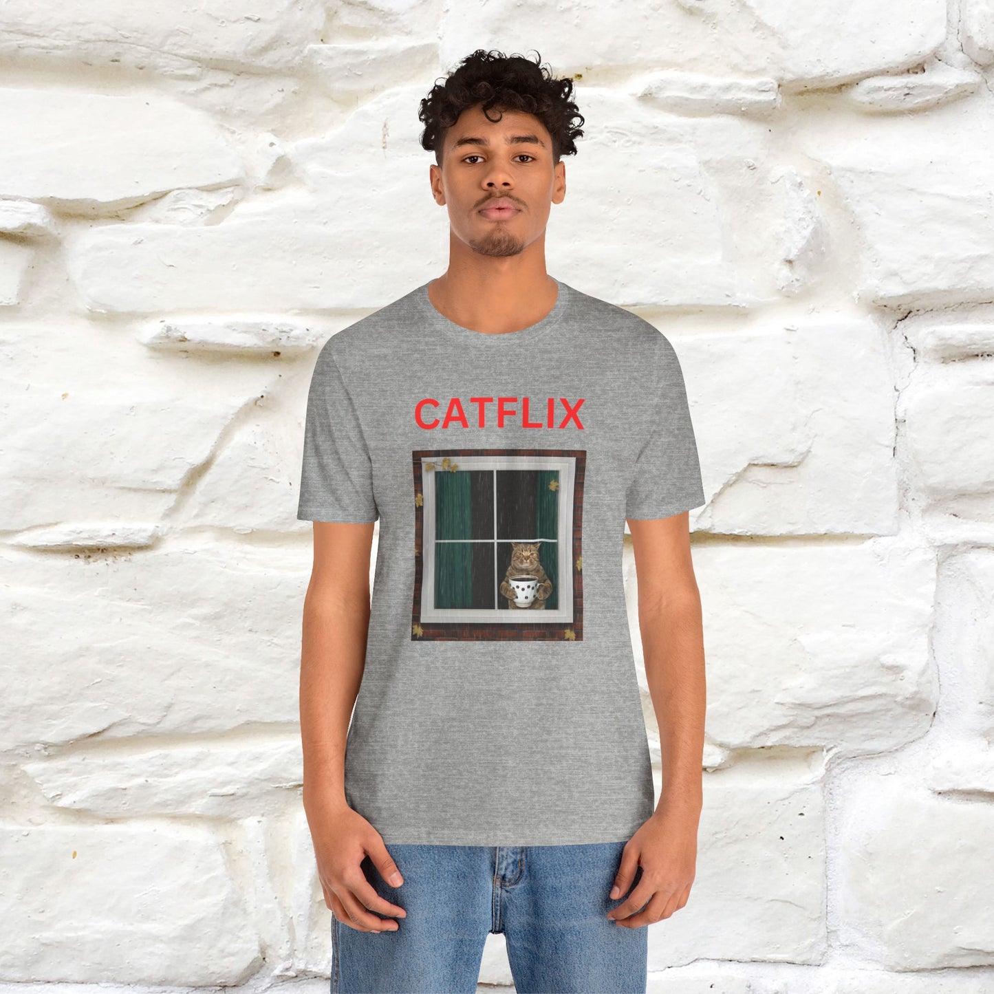 "Catflix" Cat T-shirt for Men & Women| 100% Cotton 🐾