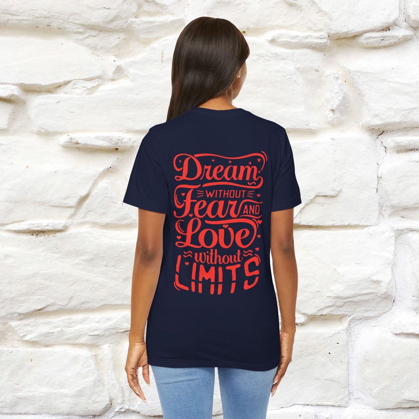 "Dream Without Fear And Love Without Limits'' Cat T-Shirt | Front & Back Design | Nunu&Miao Studio
