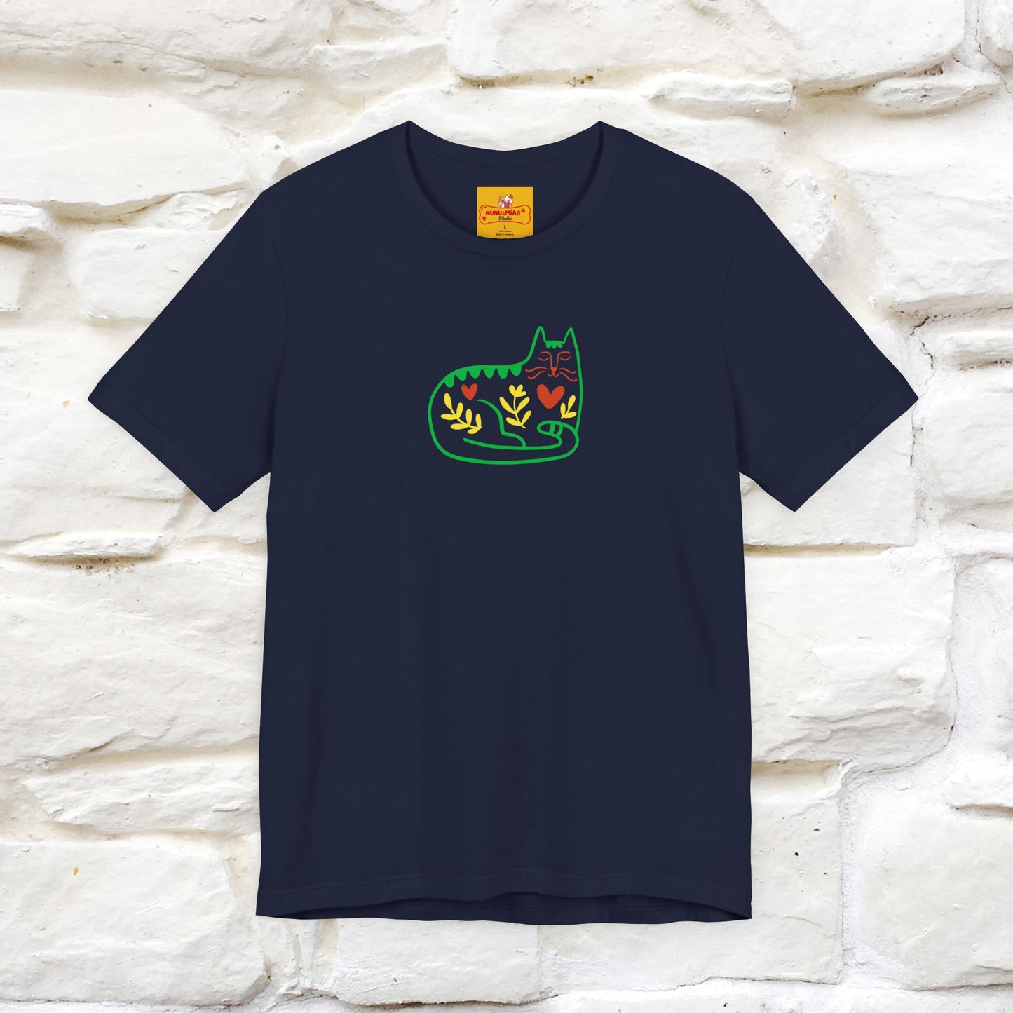 ''Floral Abstract'' Cat T-Shirt Front and Back Design | Nunu&Miao Studio