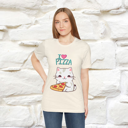 "I Love Pizza" Cat T-shirt for Men & Women | 100% Cotton*