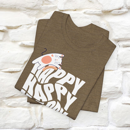 Happy Cat T-Shirt for Men & Women | 100% Cotton* Cute Cat Lover Tee