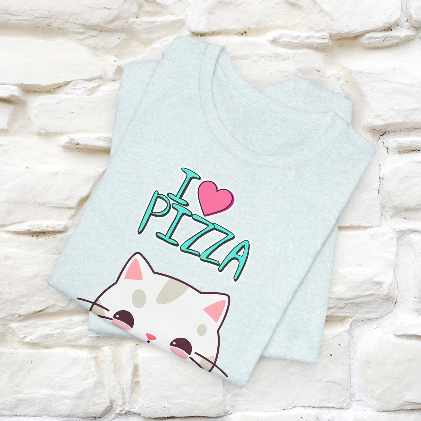 "I Love Pizza" Cat T-shirt for Men & Women | 100% Cotton*