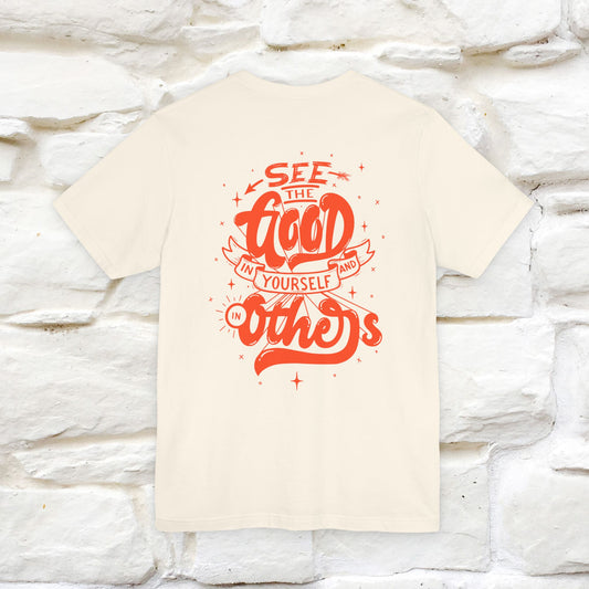 "See the Good in Yourself and Others" Cat T-Shirt | Front & Back Design | Nunu&Miao Studio