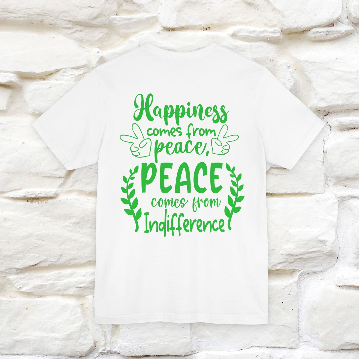 "Happiness Comes From Peace, Peace Comes From Indifference" Cat T-Shirt| Front & Back Design | Nunu&Miao Studio