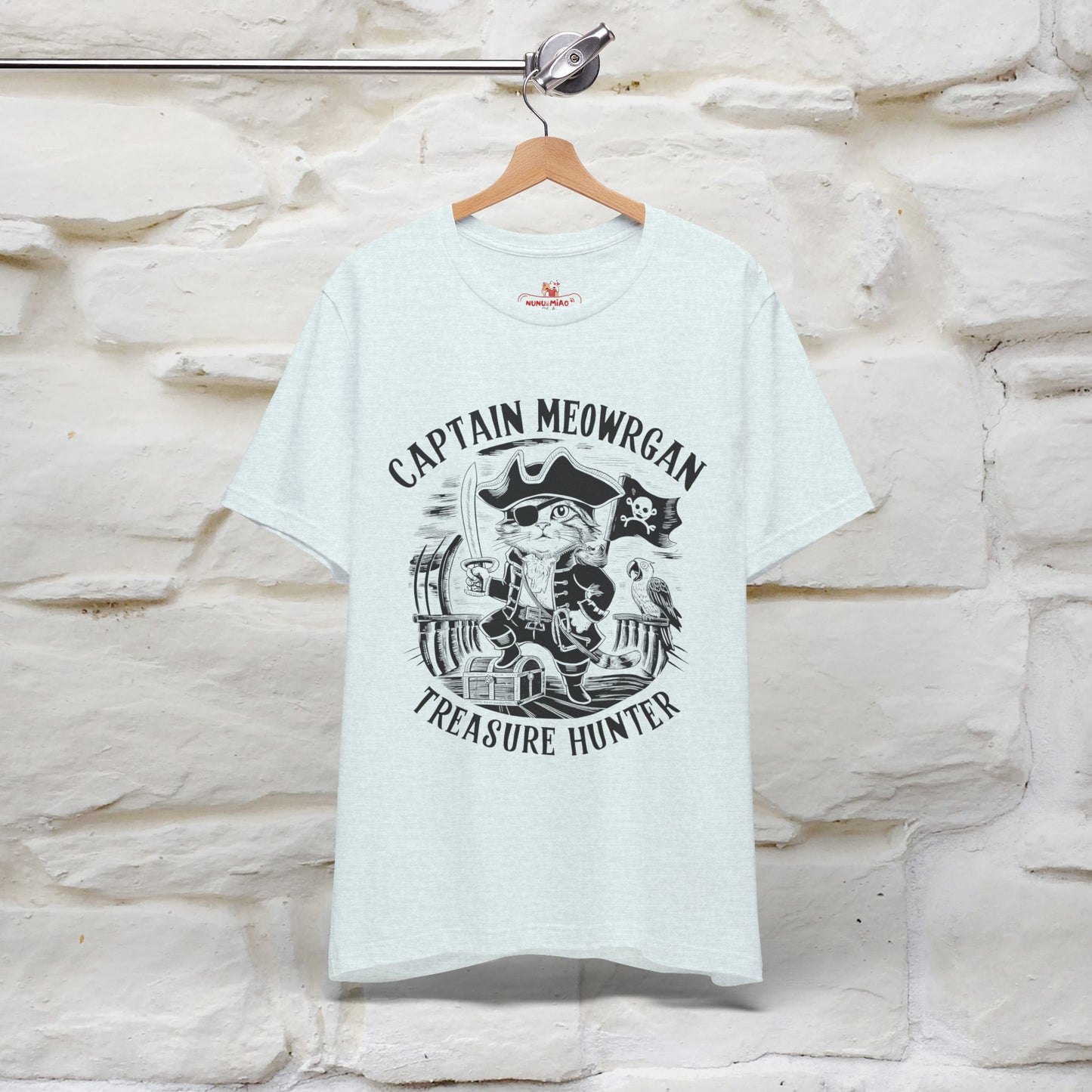 Captain Meowrgan Treasure Hunter T-Shirt | Adventure Cat Tee for Men & Women | 100% Cotton*