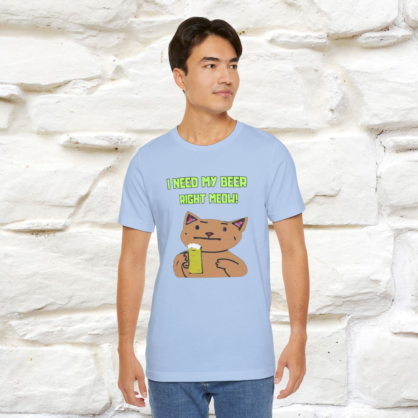 "I Need My Beer Right Meow!" Cat  T-shirt |Nunu&Miao Studio