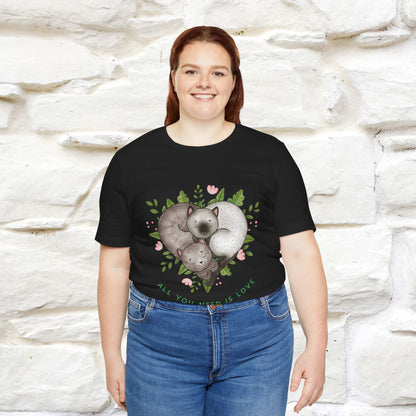 "All You Need Is Love" Cat T-Shirt | 100% Cotton* | Adorable Cat Apparel for Men & Women