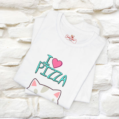 "I Love Pizza" Cat T-shirt for Men & Women | 100% Cotton*