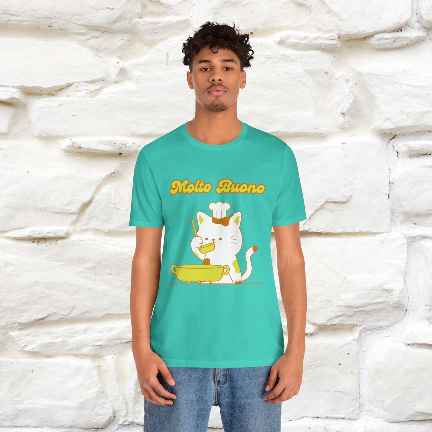 “Molto Buono Cat T-Shirt | Italian-Inspired Cat Shirt for Men & Women | 100% Cotton”