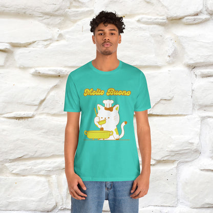“Molto Buono Cat T-Shirt | Italian-Inspired Cat Shirt for Men & Women | 100% Cotton”