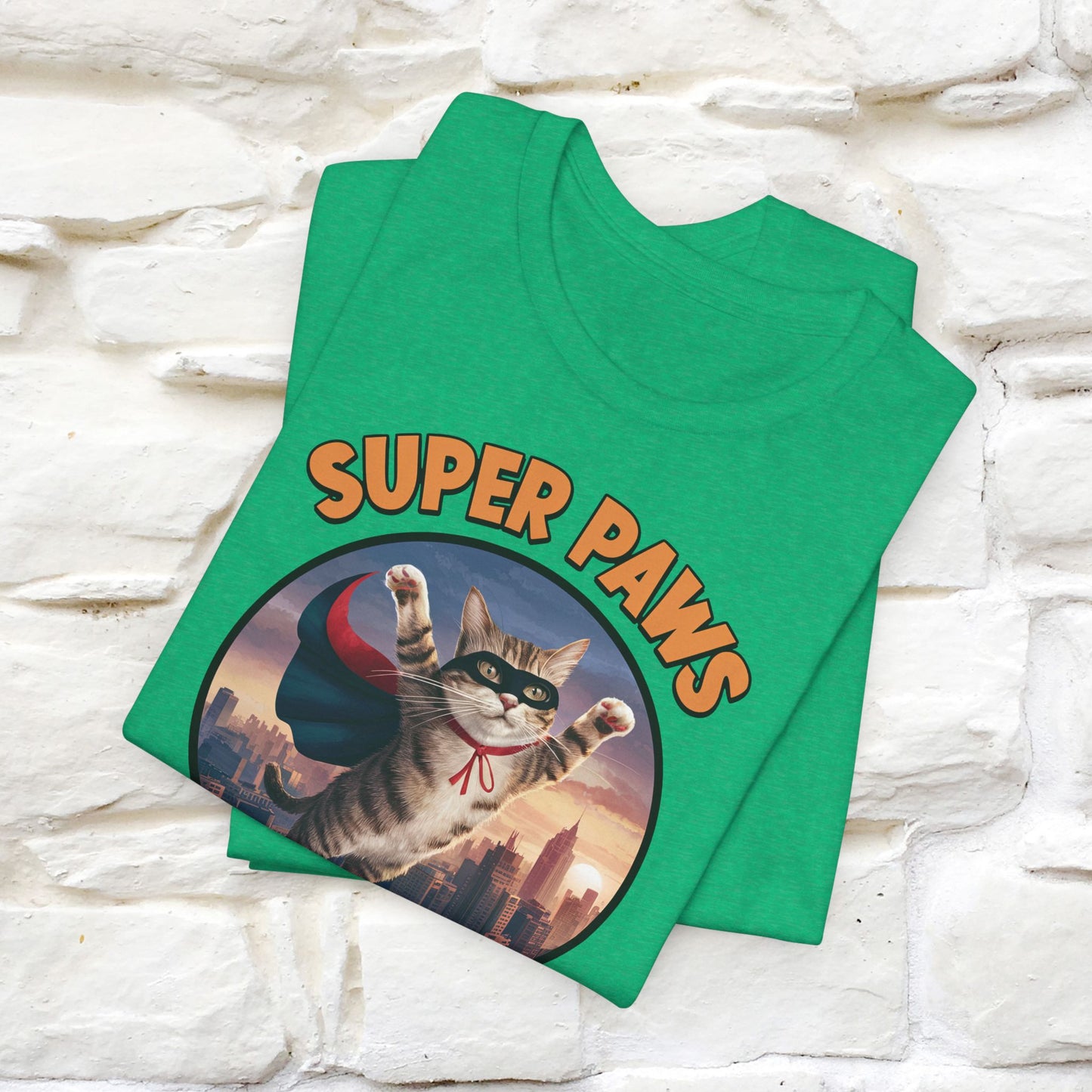 "Super Paws Saving The Day" Cat T-Shirt for Men & Women | 100% Cotton*