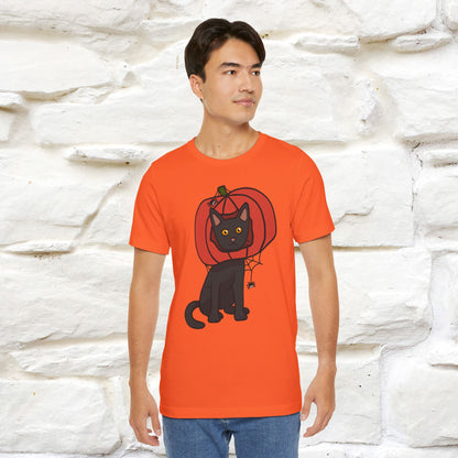 ''Black Cat And The Pumkin'' Unisex T-shirt 100% Cotton*