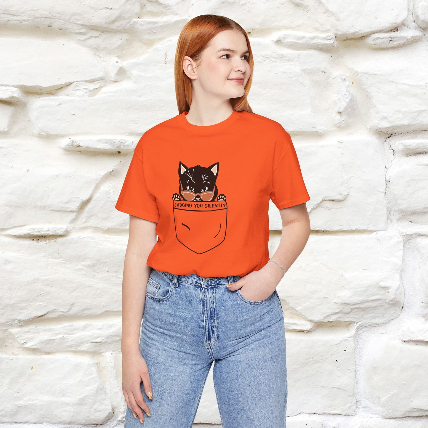 ''Judging You Silently'' | Cat T-Shirt for Men | Nunu&Miao Studio - Nunu&Miao Studio