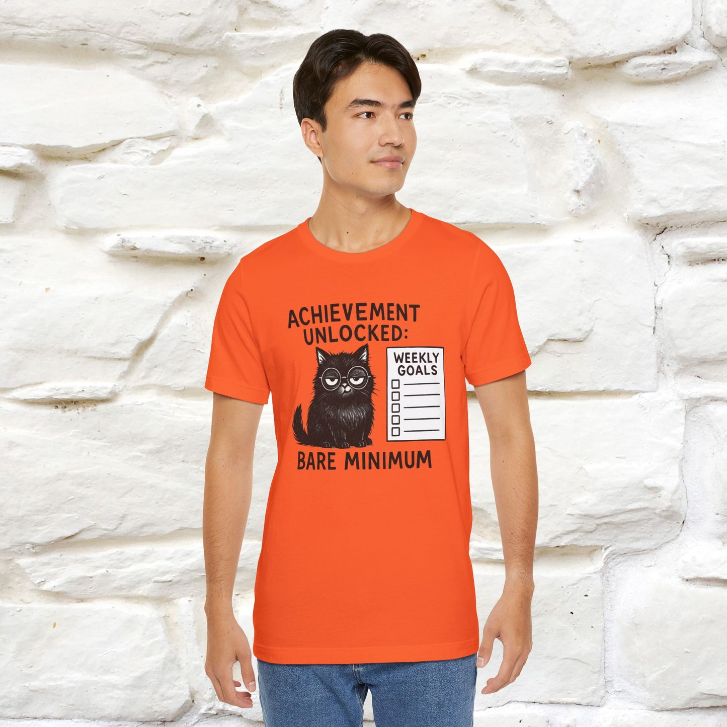 "Achievement Unlocked Bare Minimum." |Cat T-Shirt | Nunu&Miao Studio