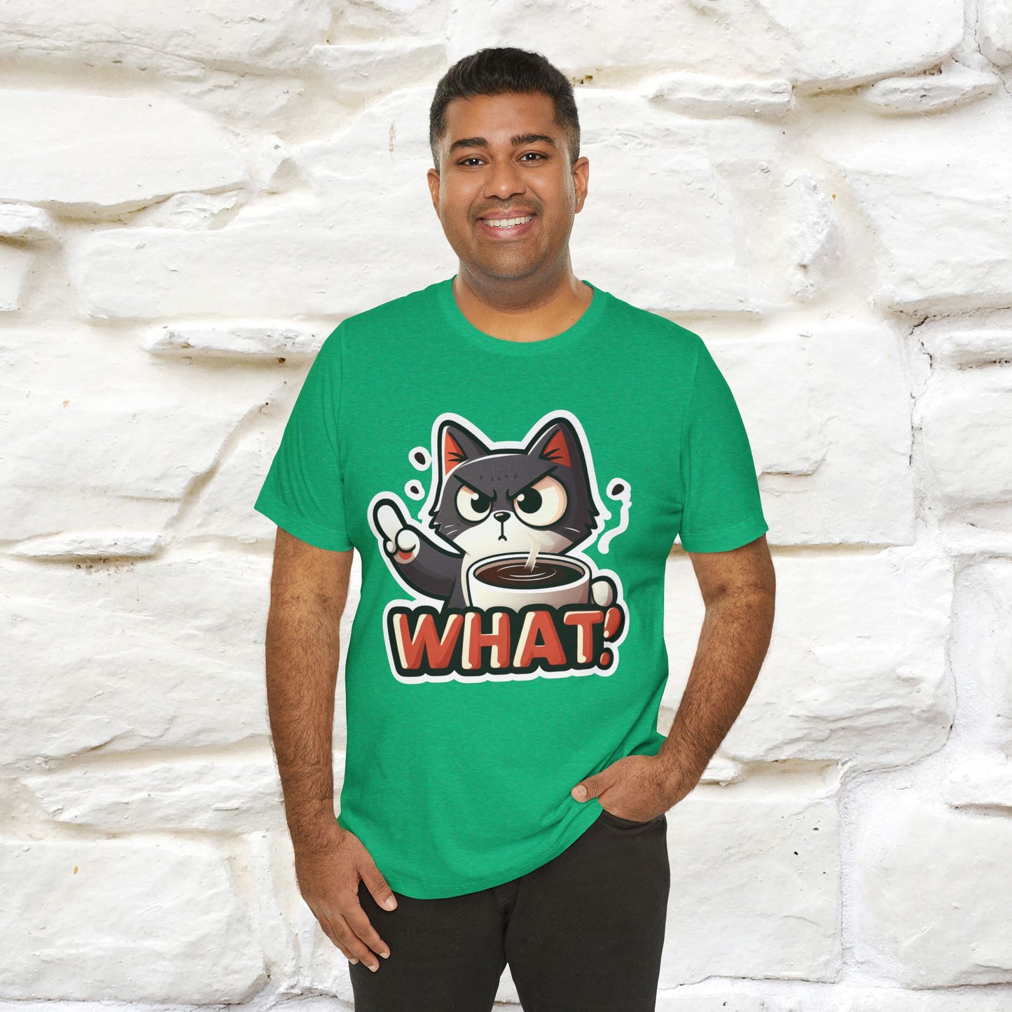 "What" Cat T-Shirt for Men & Women | 100% Cotton* | Cattitude Tee