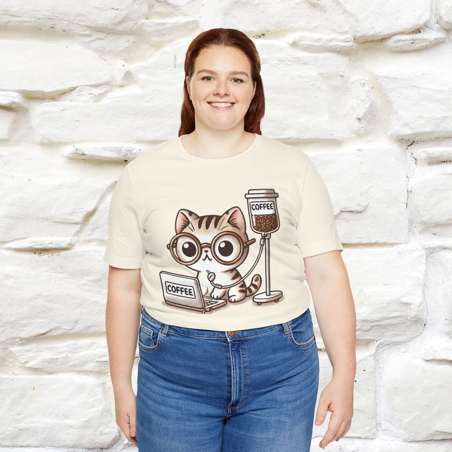 "Coffee Runs Through My Veins" Cat T-shirt for Men & Women | 100% Cotton* | Cat Lover Tee